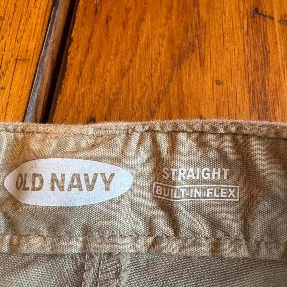 Old Navy Straight Built-In Flex Chino Pants Tan Size 14
